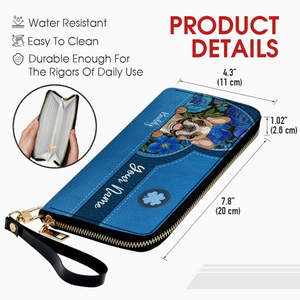 Floral Pawprint Leather Wallet – Personalized Gift for Pet Lovers | 89Prints