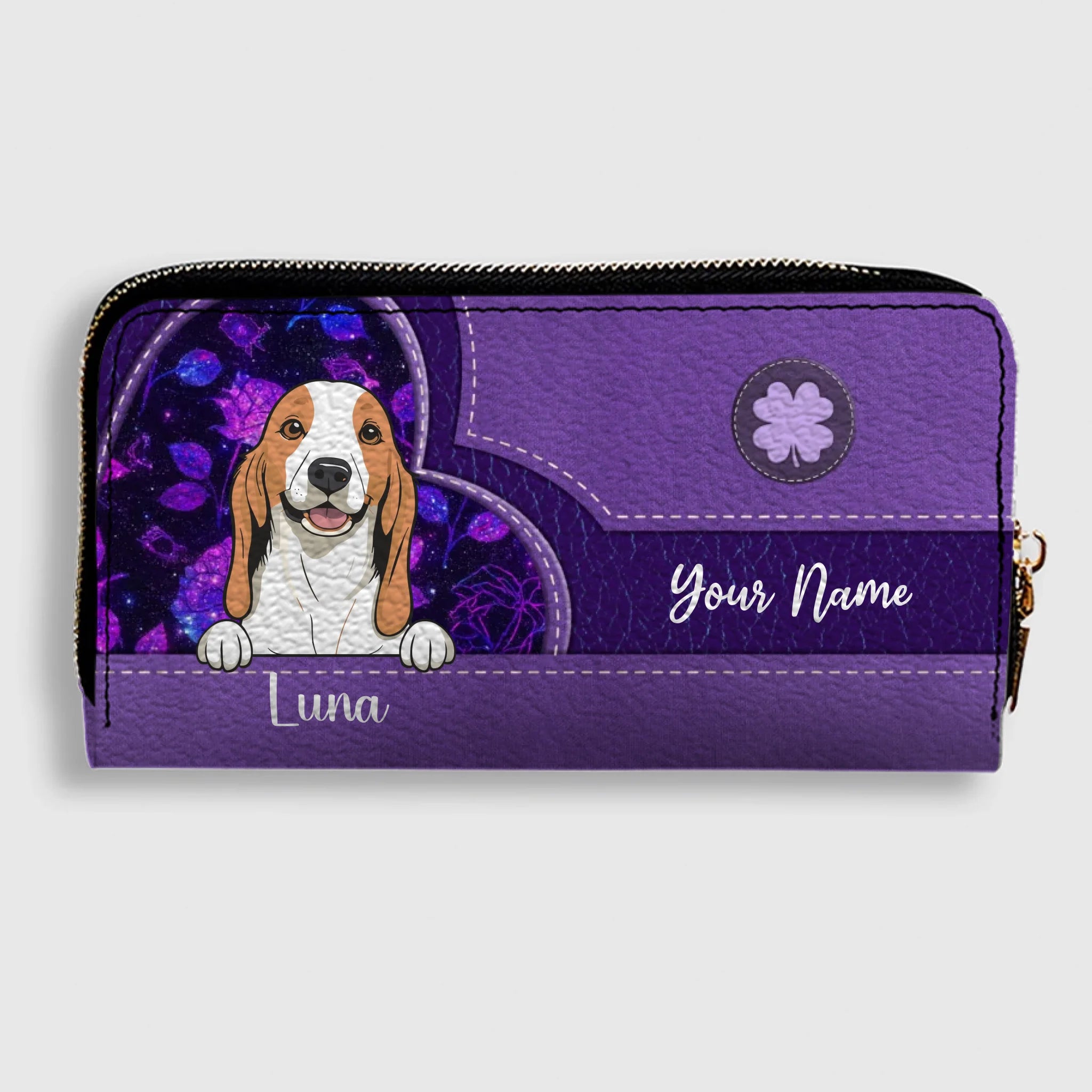 Vintage Floral Pattern Leather Wallet – Customized Gift | 89Prints