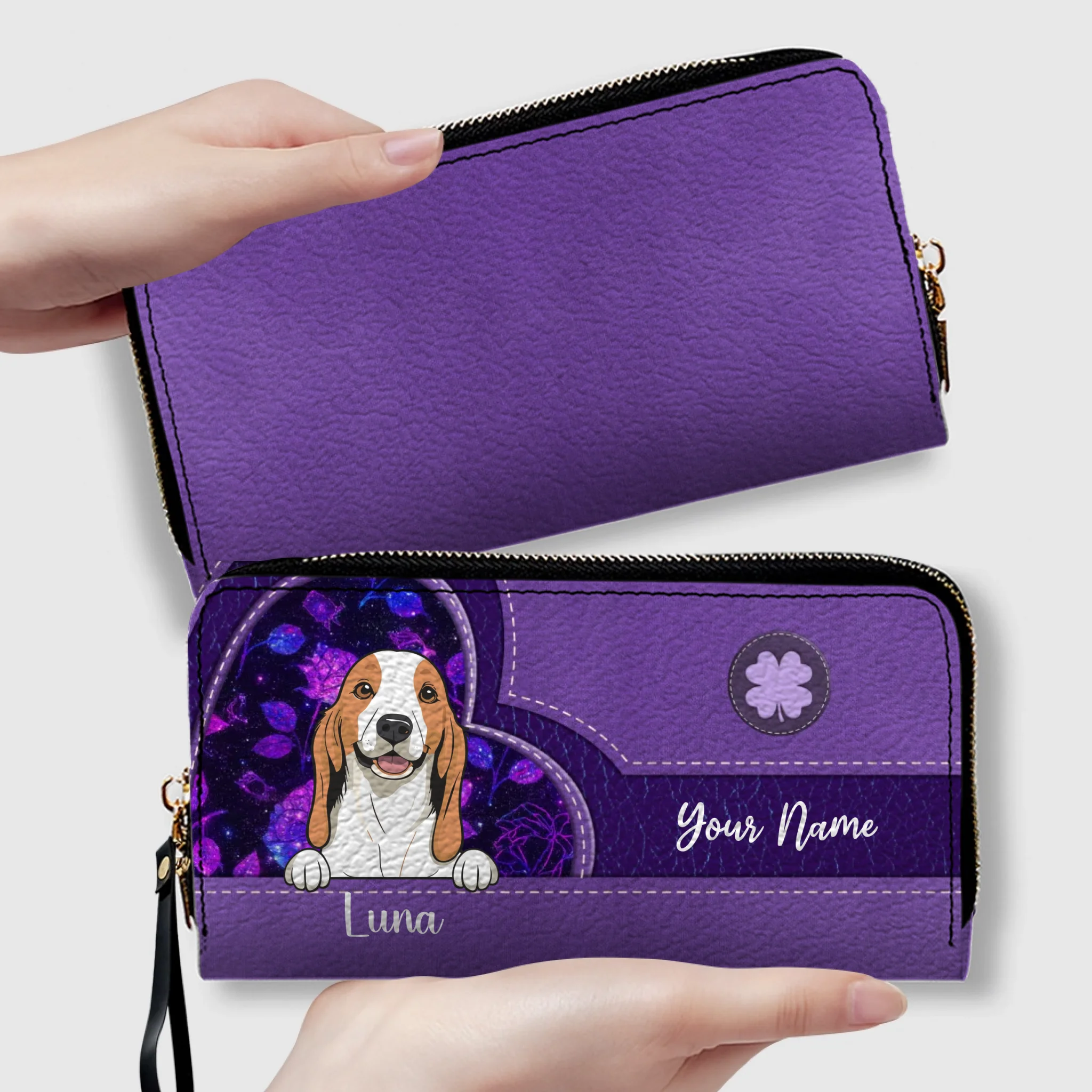 Vintage Floral Pattern Leather Wallet – Customized Gift | 89Prints