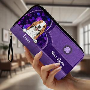 Vintage Floral Pattern Leather Wallet – Customized Gift | 89Prints