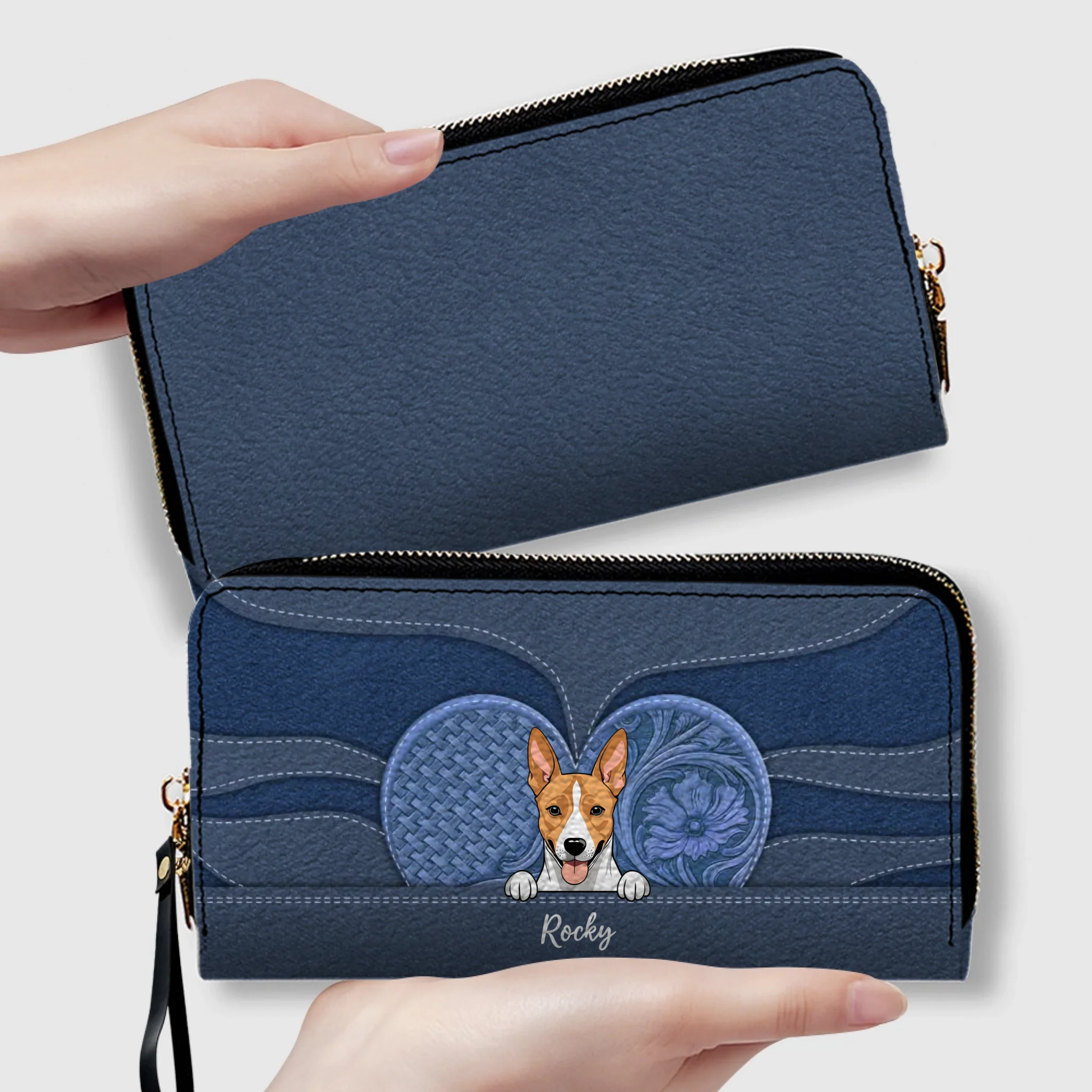 Minimalist Leather Wallet for Pet Lovers – Personalized Gift - 89Prints