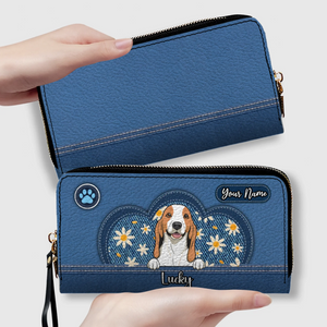 Personalized Pet Lover Wallet – Custom Multi-Pet Portrait Wallet | 89Prints