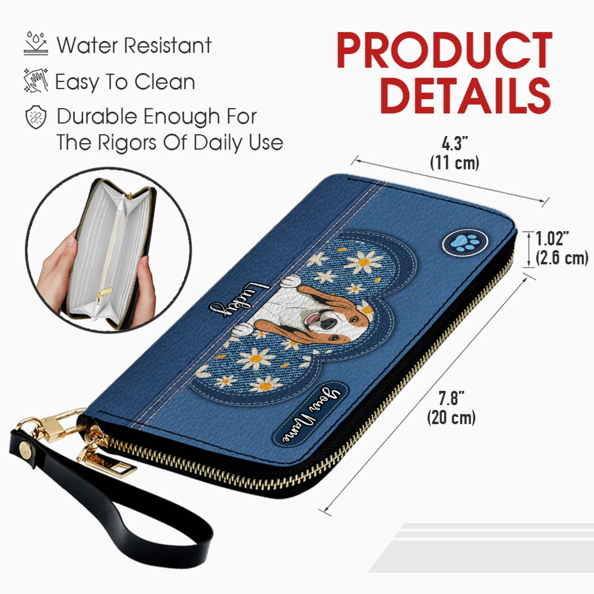 Personalized Pet Lover Wallet – Custom Multi-Pet Portrait Wallet | 89Prints