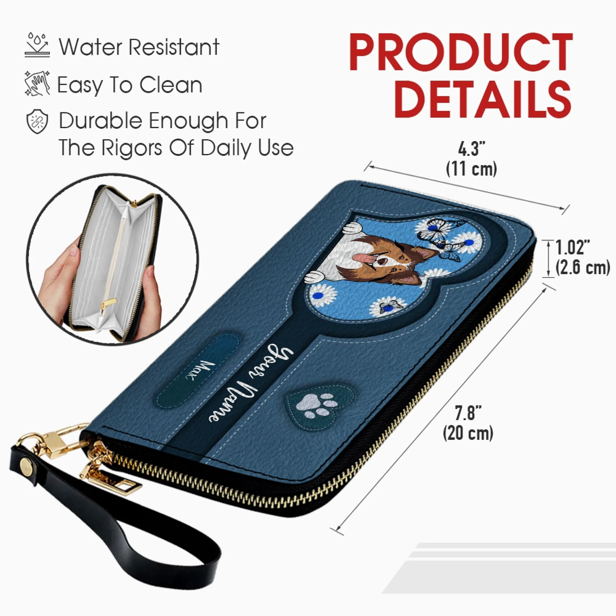 Custom Pet Sketch Wallet – Personalized Dog & Cat Line Art Wallet | 89Prints