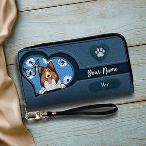 Custom Pet Sketch Wallet – Personalized Dog & Cat Line Art Wallet | 89Prints