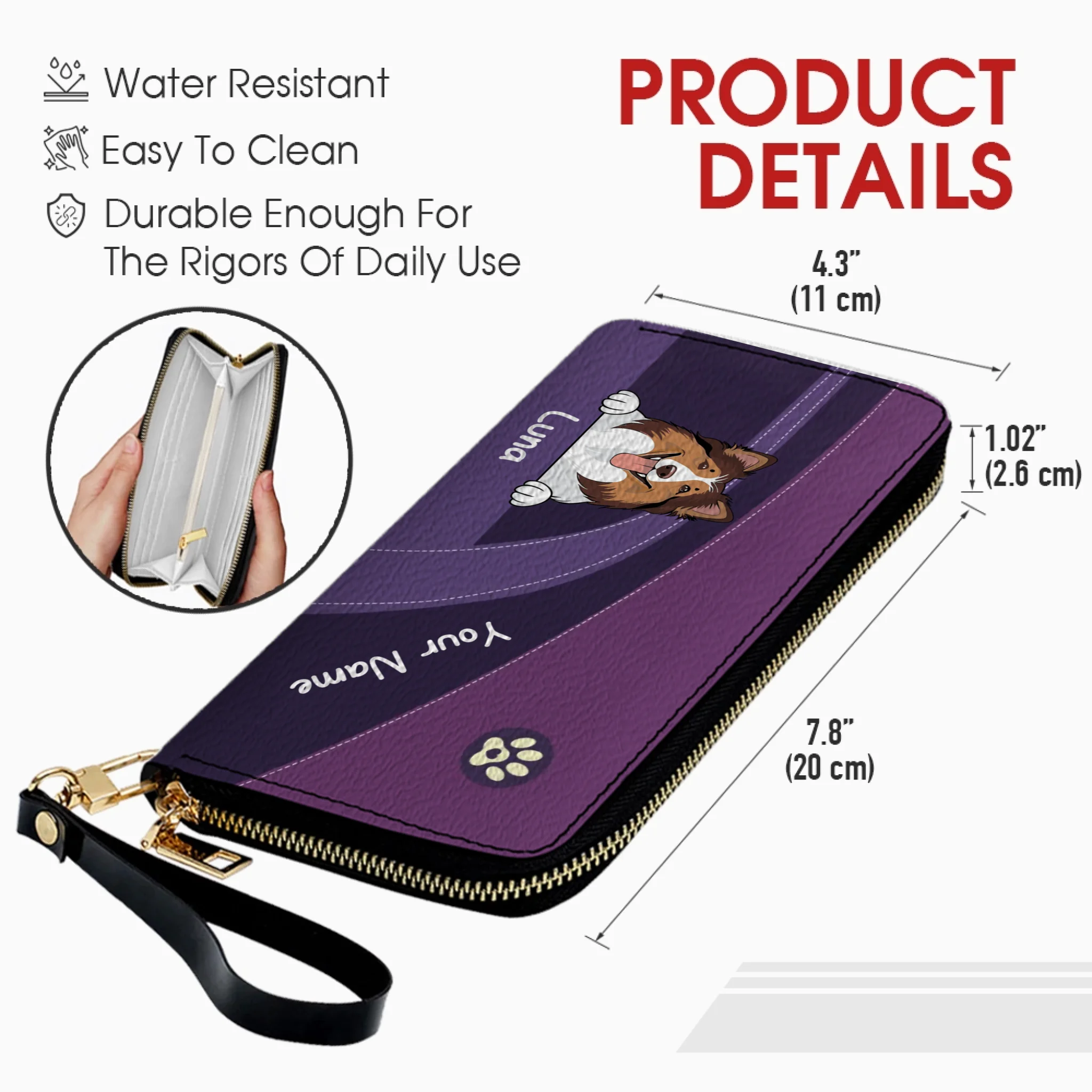 Funny Dog Dad Wallet – Customized Pet Portrait Wallet | 89Prints