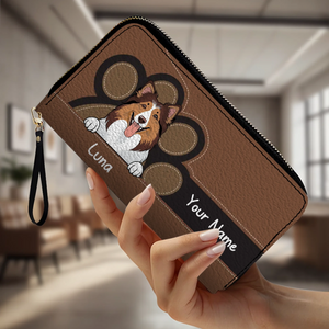 Customized Dog Paw Print Wallet – Add Your Pet’s Name & Art - Dog Presents for Humans - 89Prints