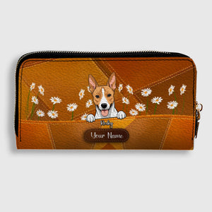 Floral Personalized Pet Wallet – Custom Dog & Cat Portrait with Flowers | 89Prints