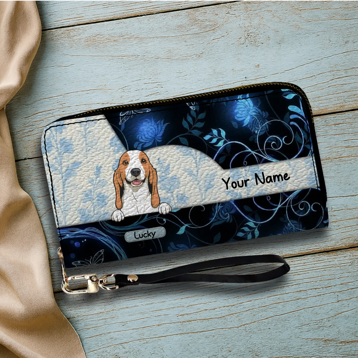Custom Wallet With Dogs  - Watercolor Floral Pet Wallet For People With Dogs - 89Prints