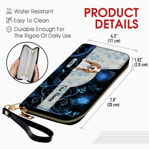 Custom Wallet With Dogs  - Watercolor Floral Pet Wallet For People With Dogs - 89Prints