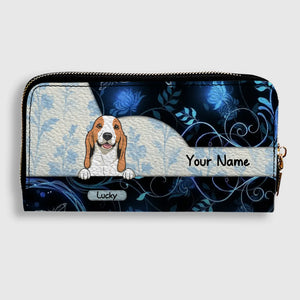 Custom Wallet With Dogs  - Watercolor Floral Pet Wallet For People With Dogs - 89Prints