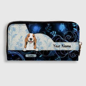 Custom Wallet With Dogs  - Watercolor Floral Pet Wallet For People With Dogs - 89Prints
