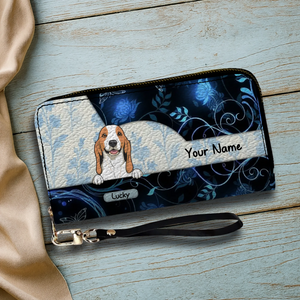 Custom Wallet With Dogs  - Watercolor Floral Pet Wallet For People With Dogs - 89Prints