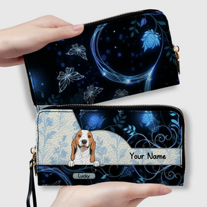 Custom Wallet With Dogs  - Watercolor Floral Pet Wallet For People With Dogs - 89Prints