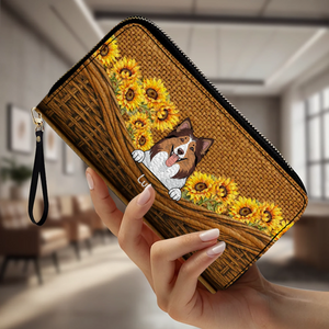 Sunflower Pet Wallet – Personalized Multi-Pet Design with Custom Name | 89Prints