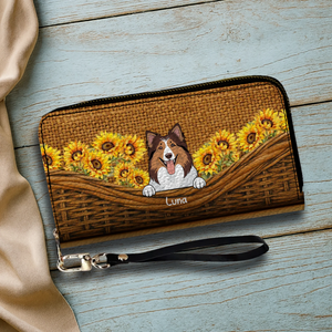 Sunflower Pet Wallet – Personalized Multi-Pet Design with Custom Name | 89Prints