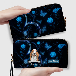 Women's Dog Wallet - Personalized Blue Glow Fantasy Wallet Gifts For Dog Lovers - 89Prints