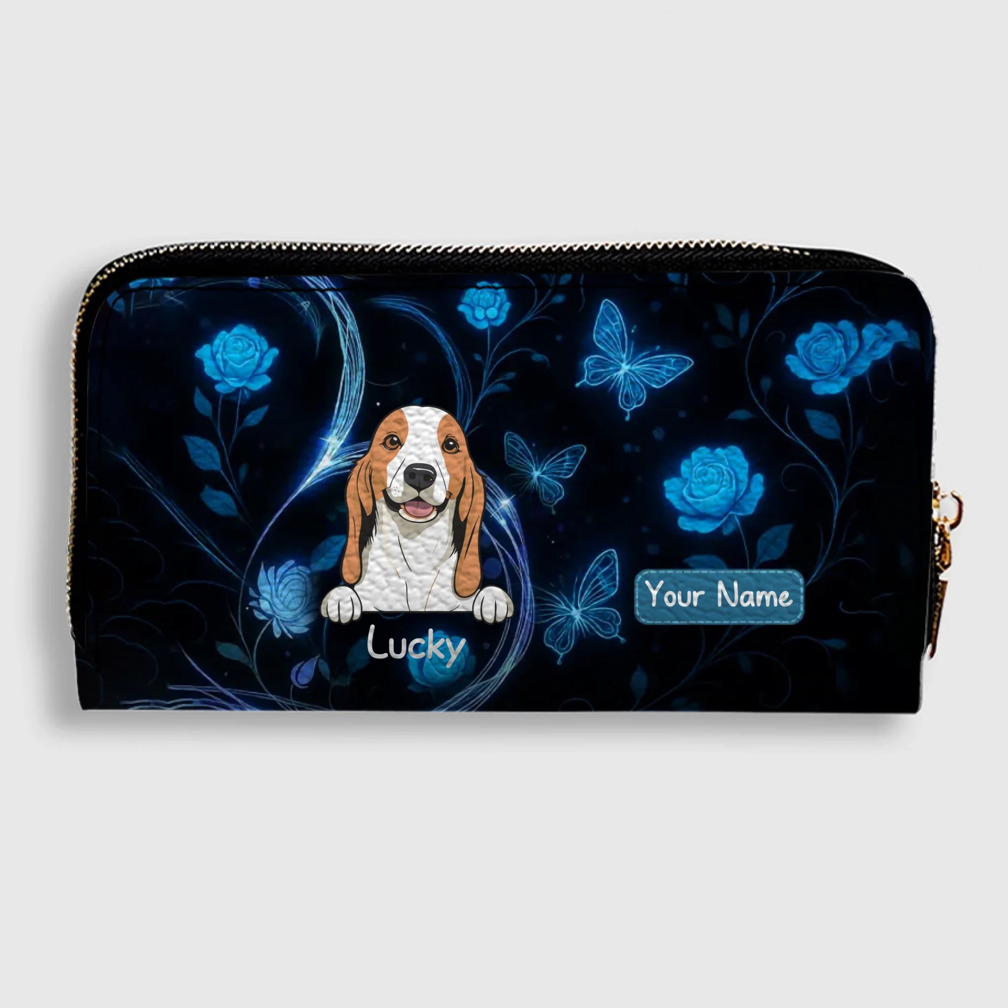 Women's Dog Wallet - Personalized Blue Glow Fantasy Wallet Gifts For Dog Lovers - 89Prints
