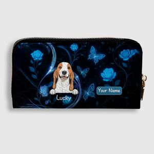 Women's Dog Wallet - Personalized Blue Glow Fantasy Wallet Gifts For Dog Lovers - 89Prints