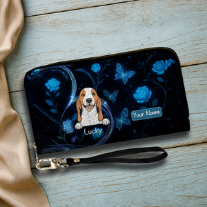Women's Dog Wallet - Personalized Blue Glow Fantasy Wallet Gifts For Dog Lovers - 89Prints