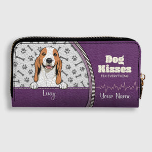Personalized Dog Wallet – Dog Peeking From Zipper Pocket Wallet For New Dog Moms - 89Prints