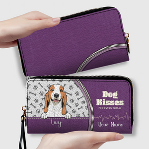 Personalized Dog Wallet – Dog Peeking From Zipper Pocket Wallet For New Dog Moms - 89Prints