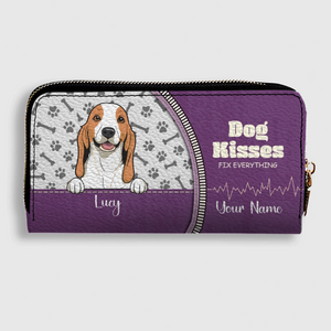 Personalized Dog Wallet – Dog Peeking From Zipper Pocket Wallet For New Dog Moms - 89Prints