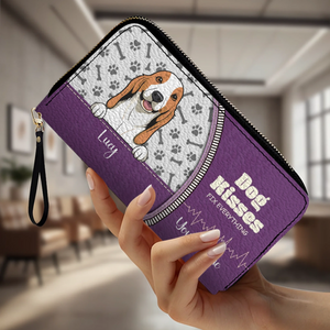 Personalized Dog Wallet – Dog Peeking From Zipper Pocket Wallet For New Dog Moms - 89Prints
