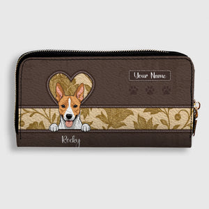 Custom Dog Face Wallet - Vintage Multi Dogs Peeking Design Leather Wallet for Dog Owners - 89Prints
