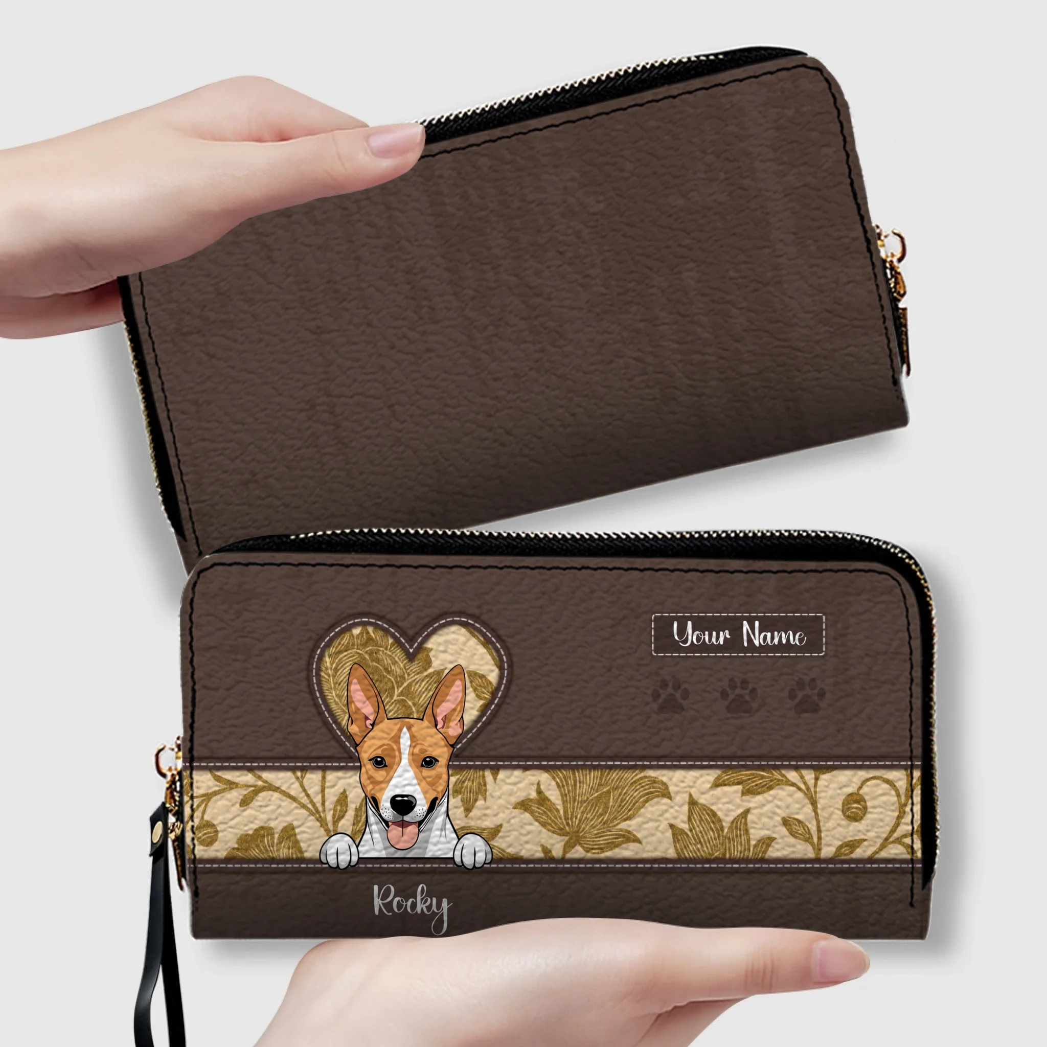 Custom Dog Face Wallet - Vintage Multi Dogs Peeking Design Leather Wallet for Dog Owners - 89Prints