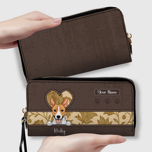 Custom Dog Face Wallet - Vintage Multi Dogs Peeking Design Leather Wallet for Dog Owners - 89Prints