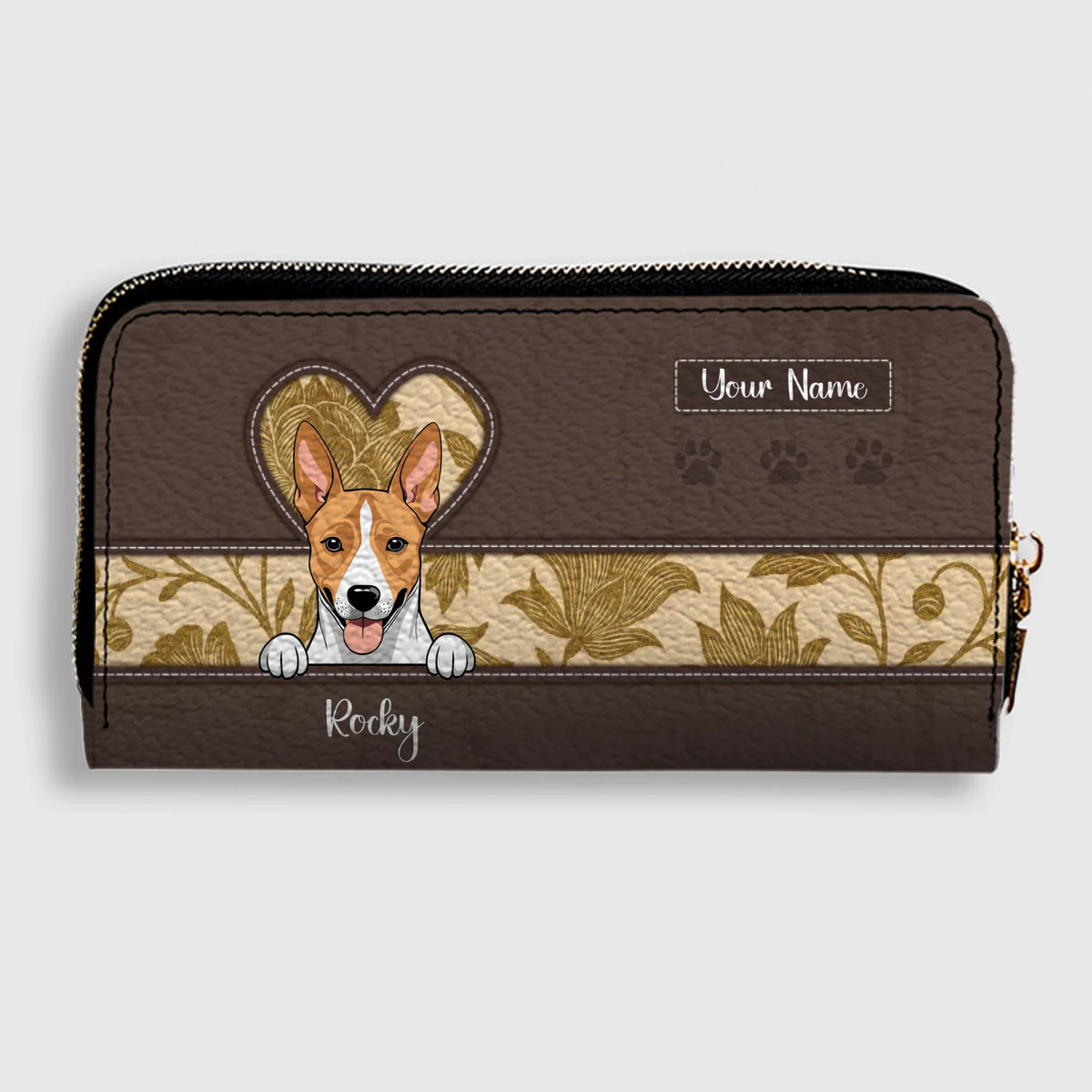 Custom Dog Face Wallet - Vintage Multi Dogs Peeking Design Leather Wallet for Dog Owners - 89Prints