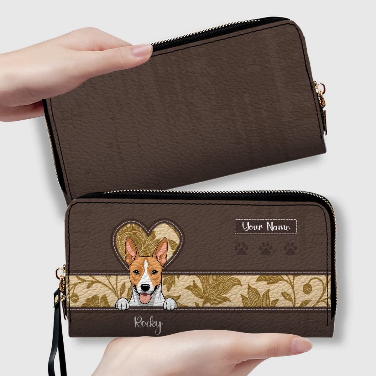 Custom Dog Face Wallet - Vintage Multi Dogs Peeking Design Leather Wallet for Dog Owners - 89Prints