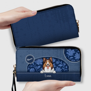 Custom Cute Dog Wallet – Personalized Leather Long Wallet for Dog Lovers - 89Prints