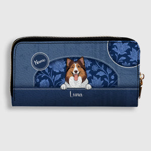 Custom Cute Dog Wallet – Personalized Leather Long Wallet for Dog Lovers - 89Prints