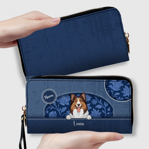 Custom Cute Dog Wallet – Personalized Leather Long Wallet for Dog Lovers - 89Prints