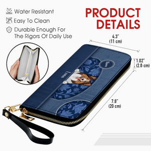 Custom Cute Dog Wallet – Personalized Leather Long Wallet for Dog Lovers - 89Prints