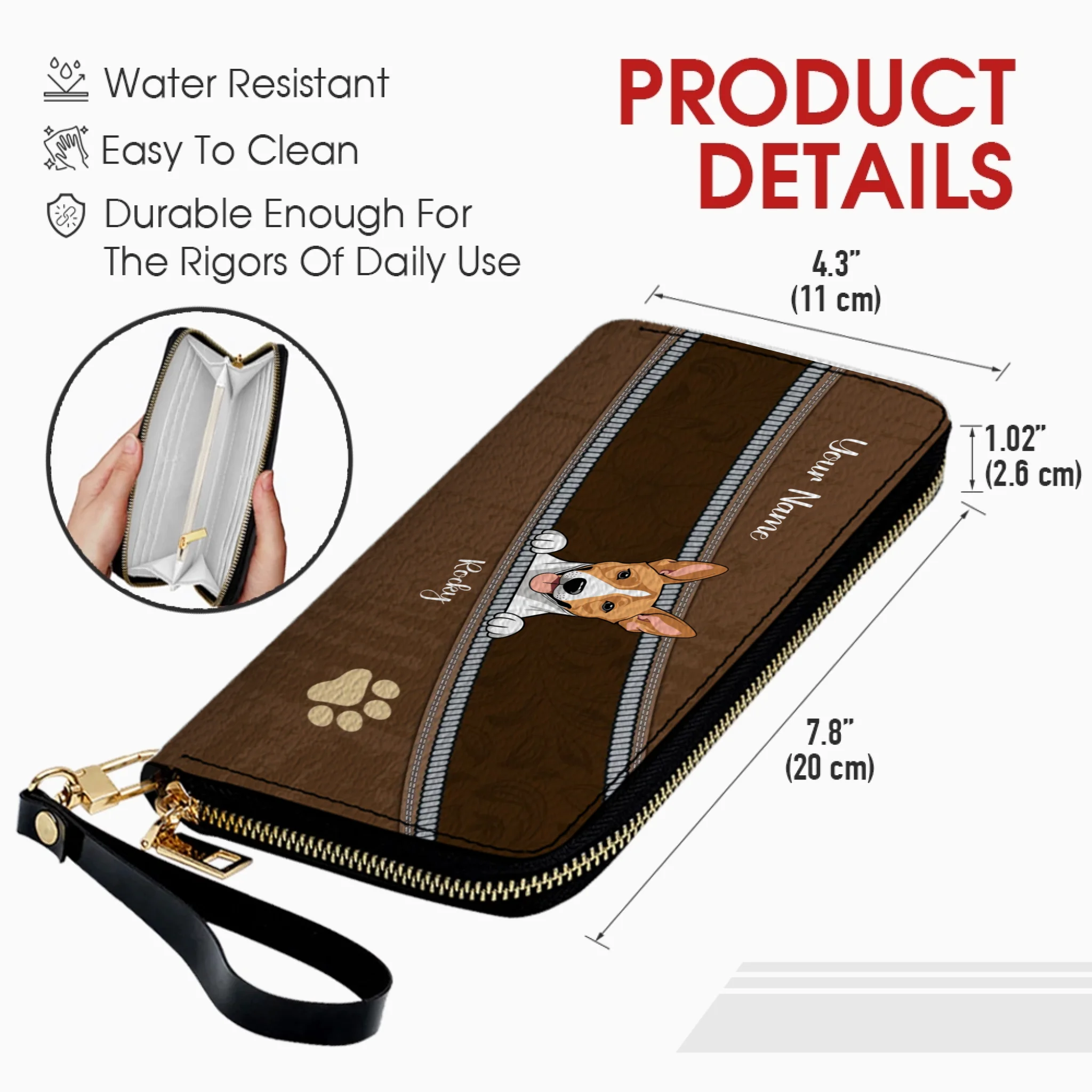 Dog Paw Print Wallet – Custom Dog & Cat Leather Wallets - Gift For Pet Lovers | 89Prints
