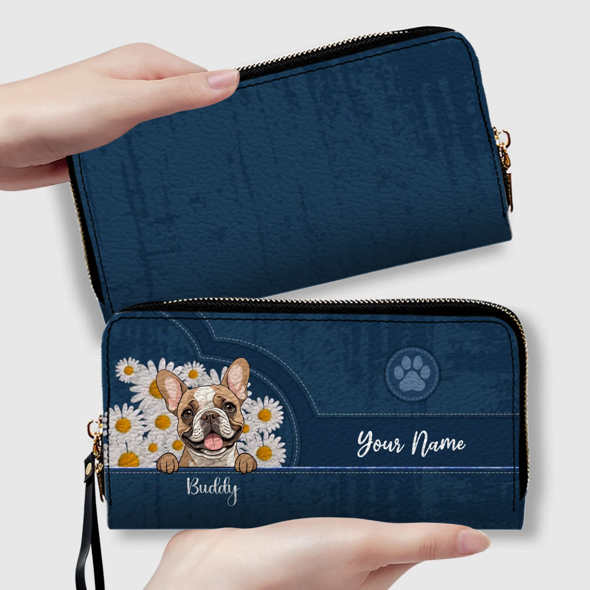 Custom Dog Wallet - Personalized Daisy Flower Pet Wallet for Dog Lovers - 89Prints