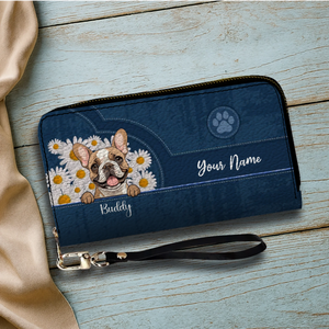 Custom Dog Wallet - Personalized Daisy Flower Pet Wallet for Dog Lovers - 89Prints