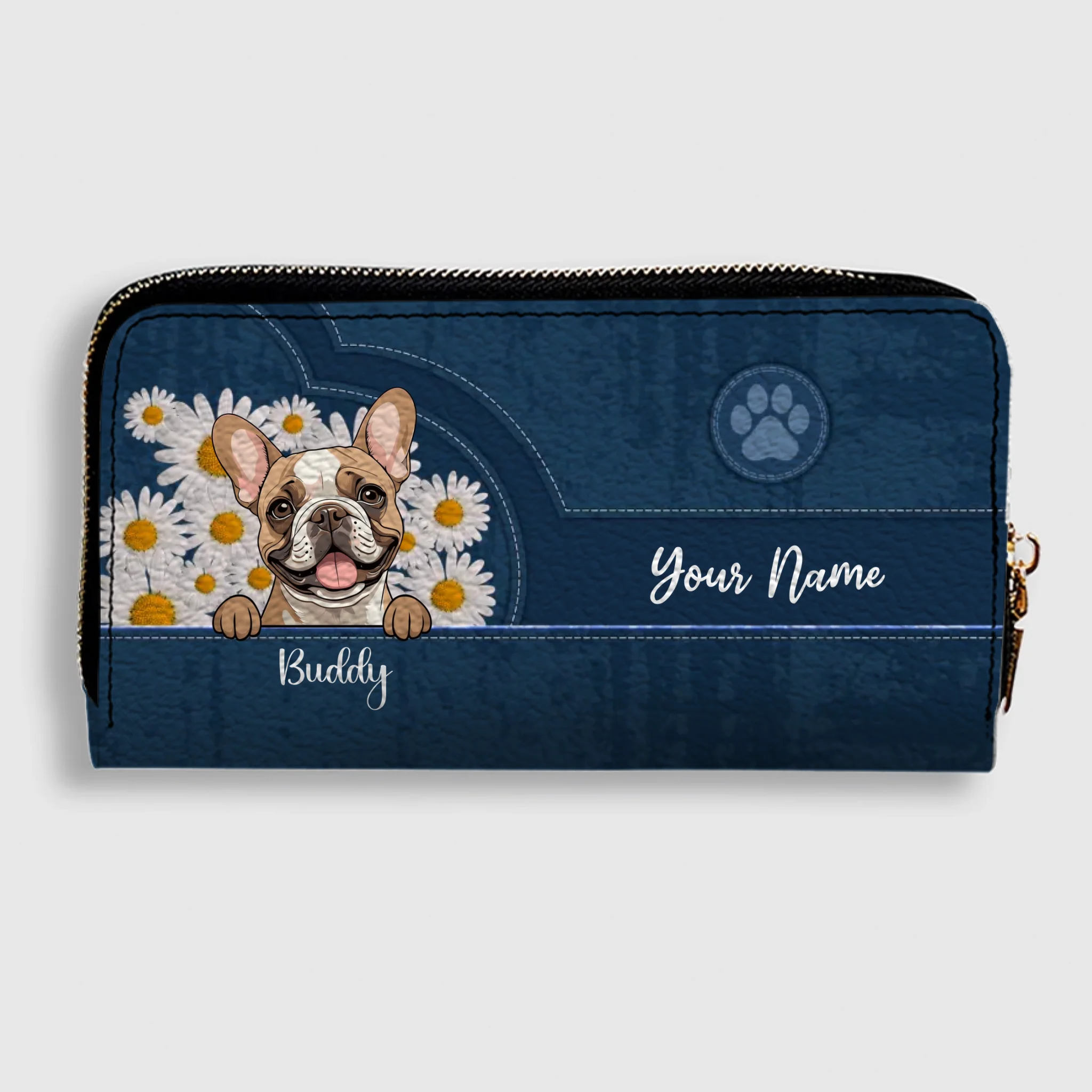 Custom Dog Wallet - Personalized Daisy Flower Pet Wallet for Dog Lovers - 89Prints