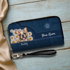 Custom Dog Wallet - Personalized Daisy Flower Pet Wallet for Dog Lovers - 89Prints
