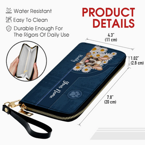 Custom Dog Wallet - Personalized Daisy Flower Pet Wallet for Dog Lovers - 89Prints