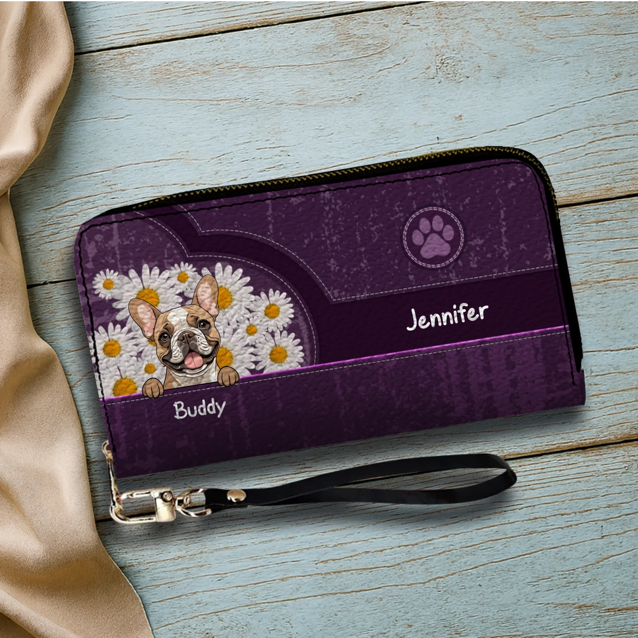 Custom Dog Long Wallet – Dog Lover Gift with Dog Breed & Personalized Names - 89Prints