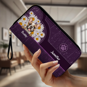Custom Dog Long Wallet – Dog Lover Gift with Dog Breed & Personalized Names - 89Prints