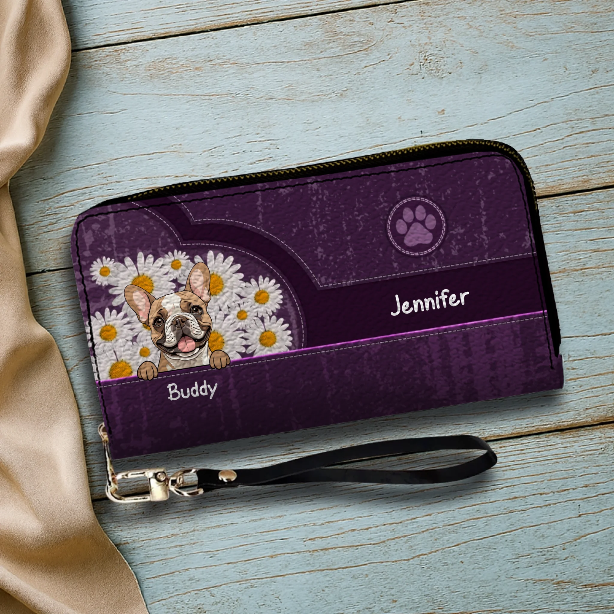 Custom Dog Long Wallet – Dog Lover Gift with Dog Breed & Personalized Names - 89Prints
