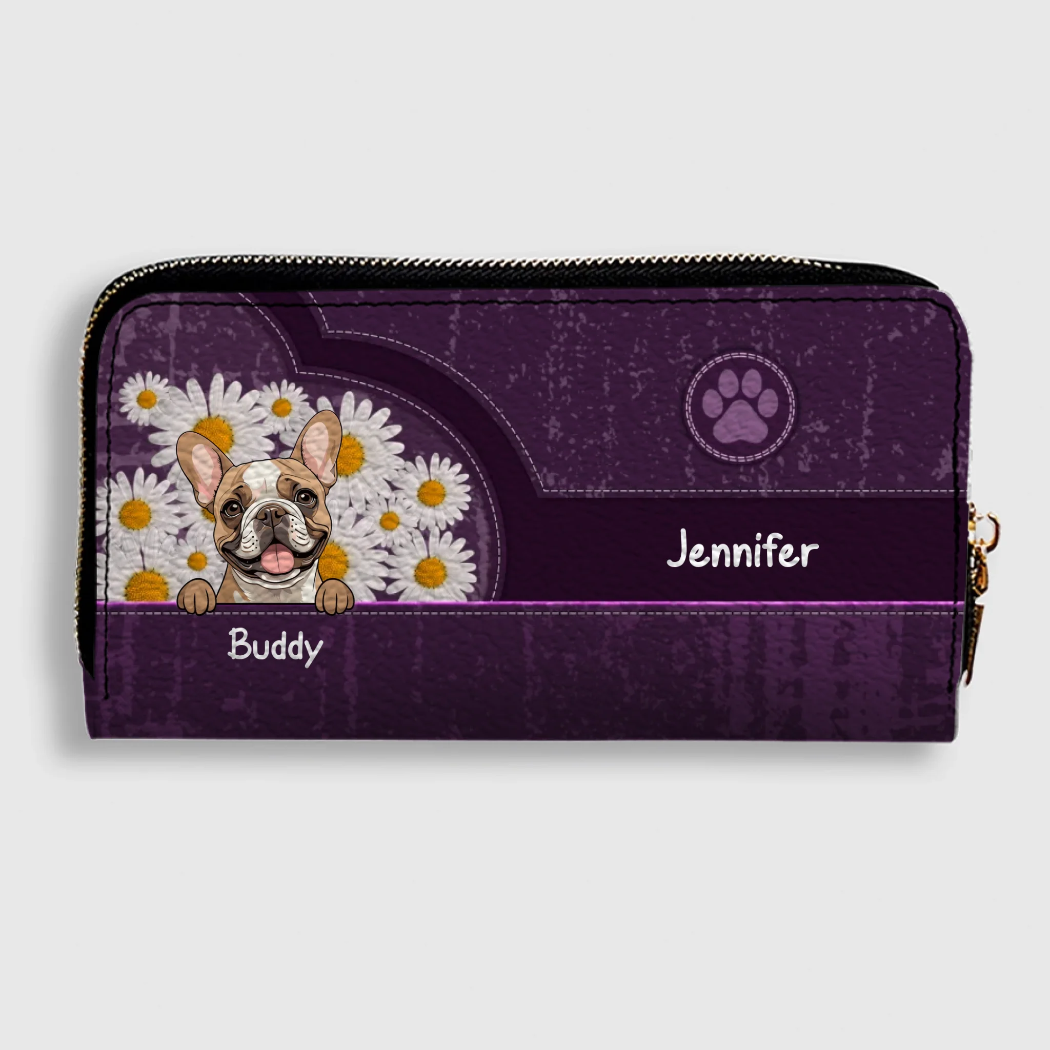 Custom Dog Long Wallet – Dog Lover Gift with Dog Breed & Personalized Names - 89Prints