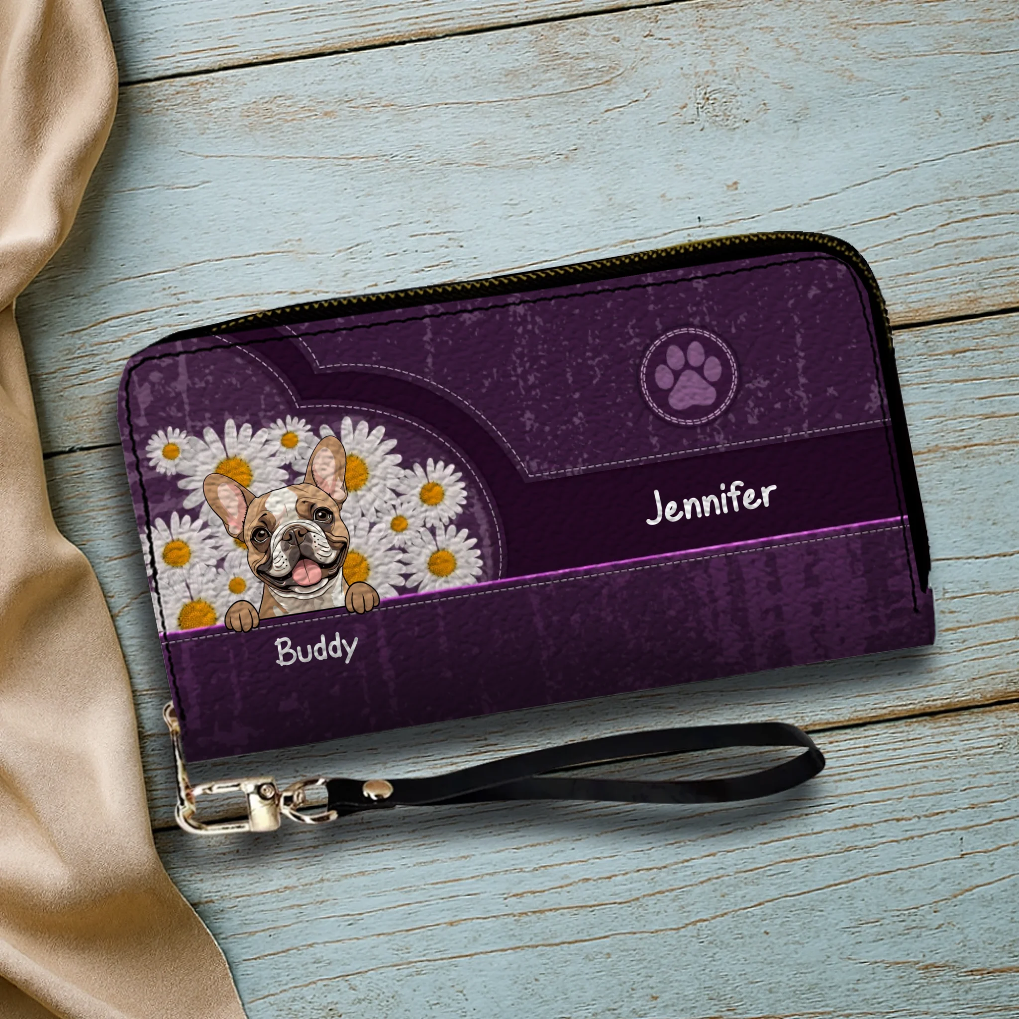 Custom Dog Long Wallet – Dog Lover Gift with Dog Breed & Personalized Names - 89Prints