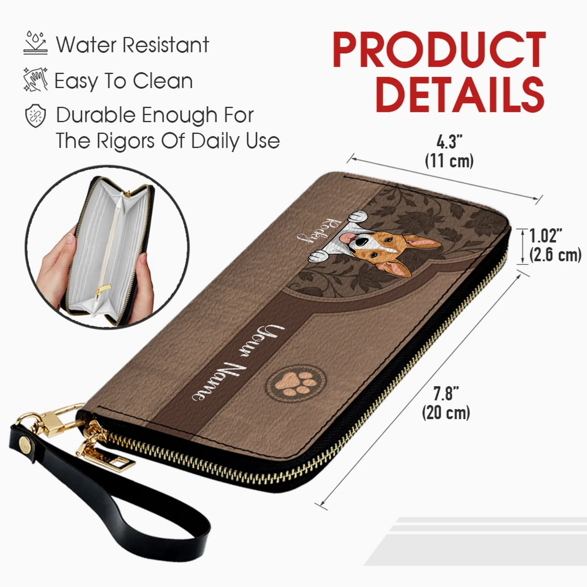 Customized Leather Printed Wallet For Women - Fun Gifts For Dog Lovers – 89Prints