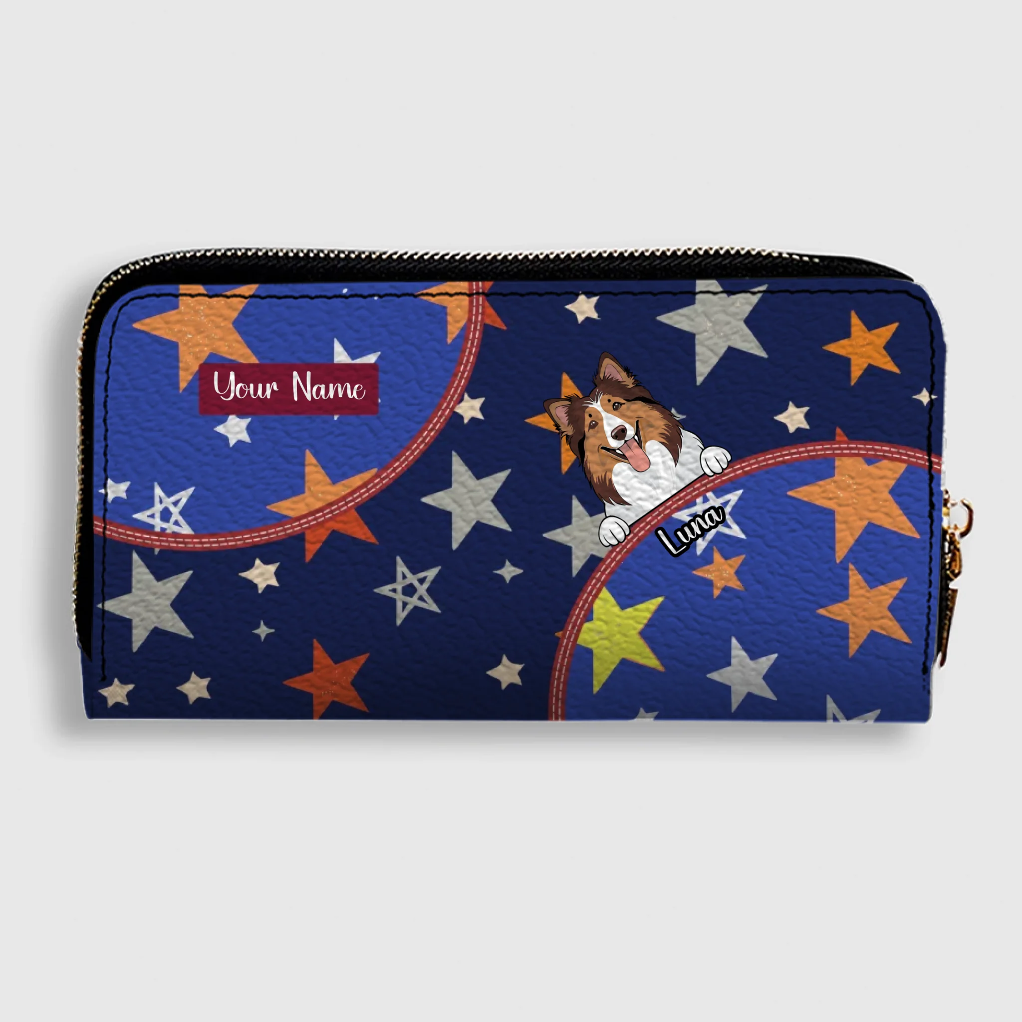 Personalized Gift For Pet Lovers – Star Pattern Dog & Cat Wallet | 89Prints